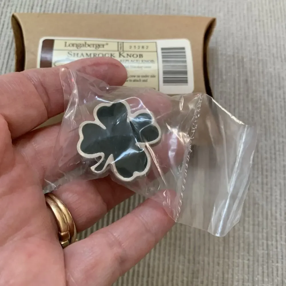 Longaberger Shamrock Basket Knob Metal #23282 NEW in Package
